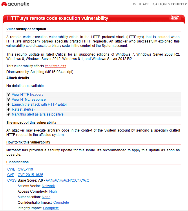 IIS最新高危漏洞（CVE-2015-1635，MS15-034）POC及在线检测源码