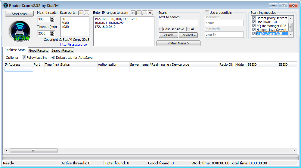 路由器安全测试工具Router Scan by Stas’M v2.52发布