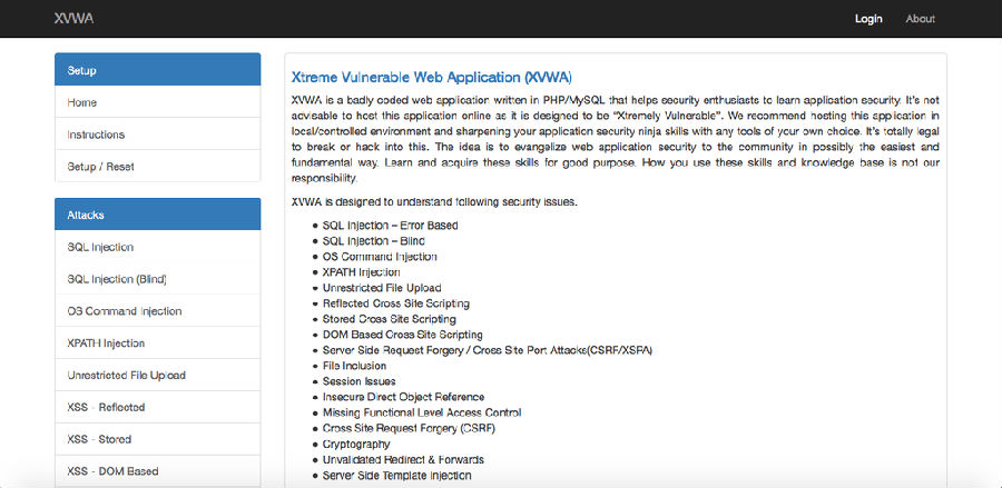 初学者福利：XVWA黑客靶场发布