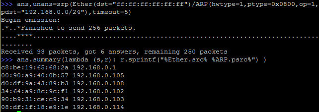 使用scapy做扫描器的一些技巧
