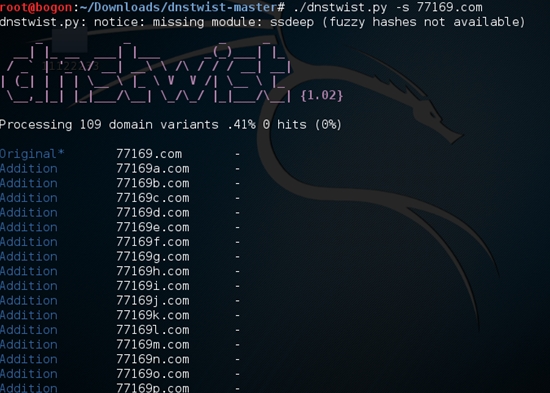 Dnstwist – 相似/钓鱼 域名监测工具