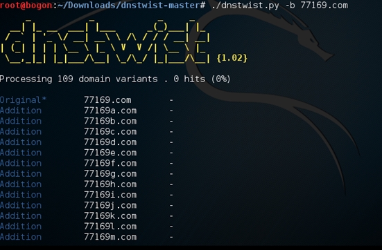 Dnstwist – 相似/钓鱼 域名监测工具