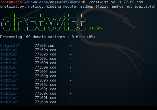 Dnstwist – 相似/钓鱼 域名监测工具