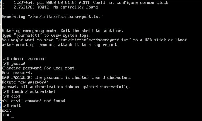 centos7.0 破解密码