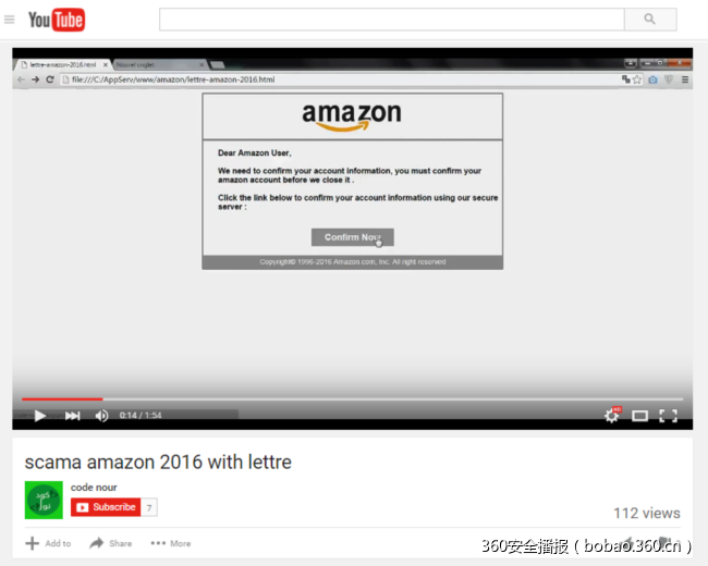 钓鱼者创建youtube频道记录自己的钓鱼攻击
