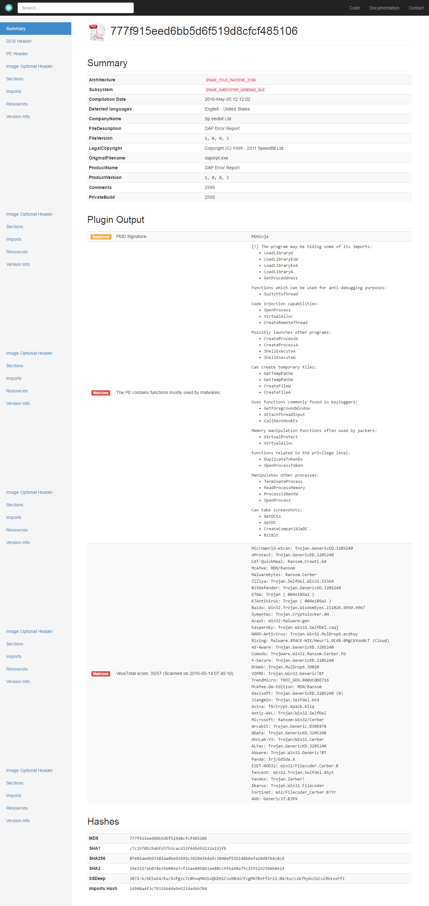 Manalyze：PE文件的静态分析工具