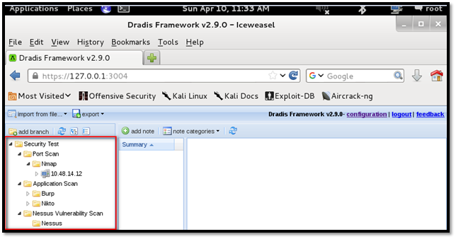 Dradis，Kali渗透测试报告生成器