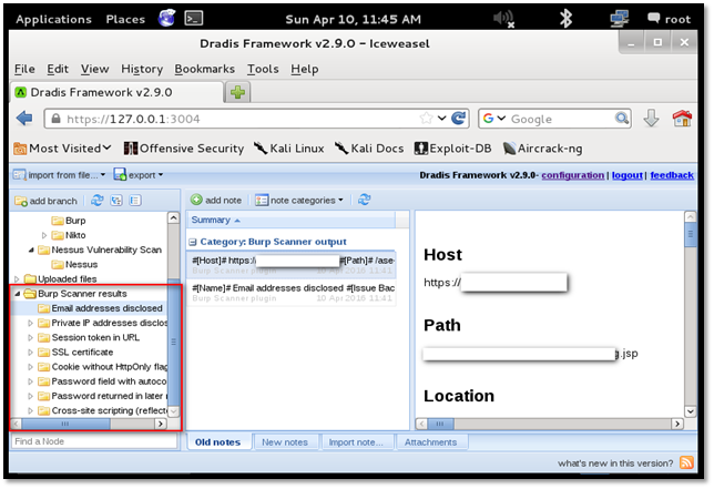 Dradis，Kali渗透测试报告生成器