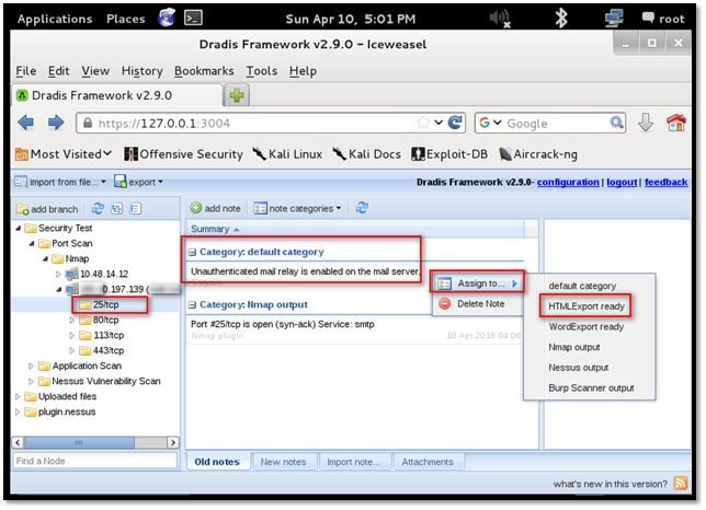 Dradis，Kali渗透测试报告生成器