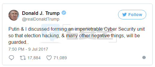 剧情反转！特朗普反悔美俄共建网络安全单位-E安全